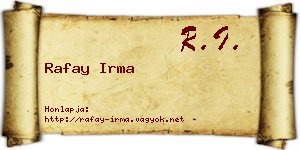 Rafay Irma névjegykártya